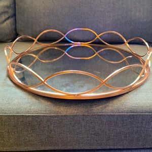 Rose gold mirrored tray